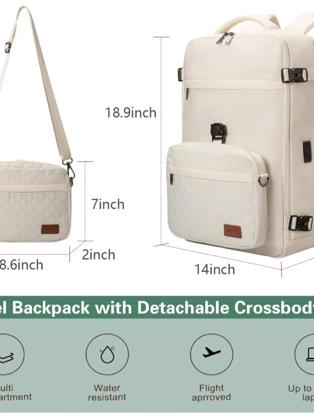 40L Waterproof Travel Backpack for Men & Women, Airline Approved Carry on Laptop_3